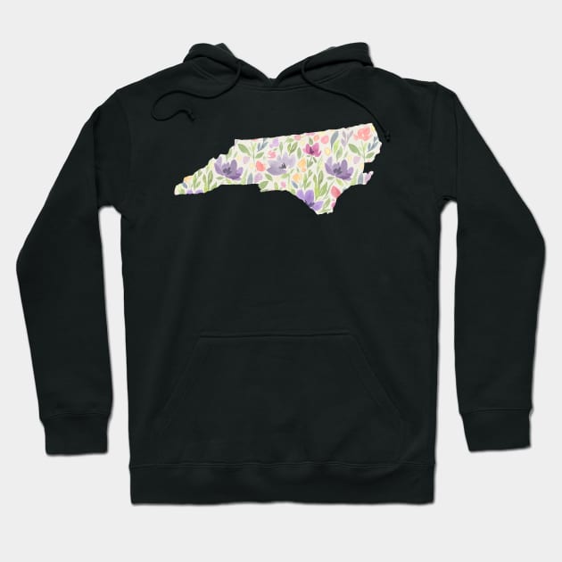 North Carolina Silhouette Florals Hoodie by randomolive